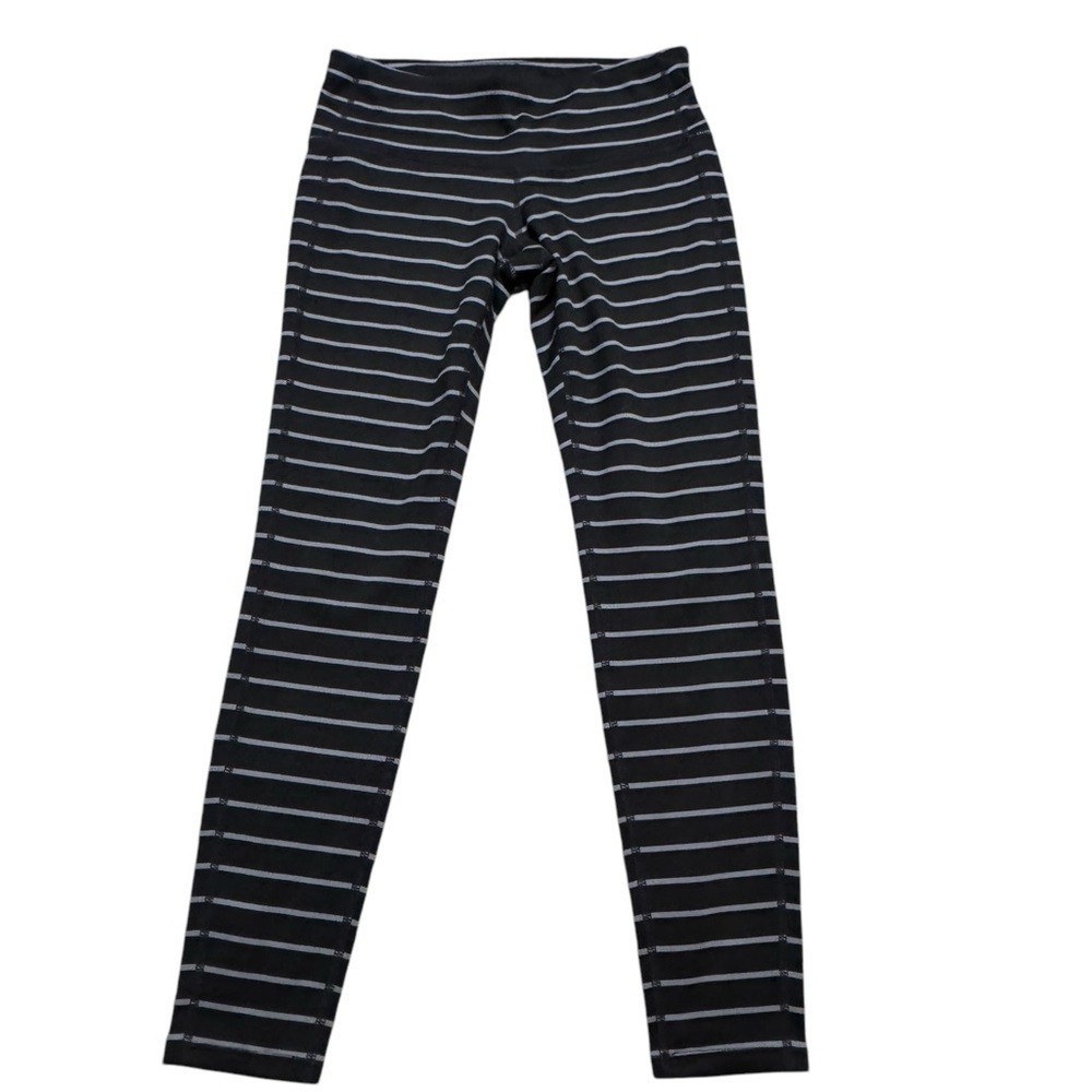 👟 Athleta Striped Black White High Rise 7/8 Leggings XSP Activewear ✨